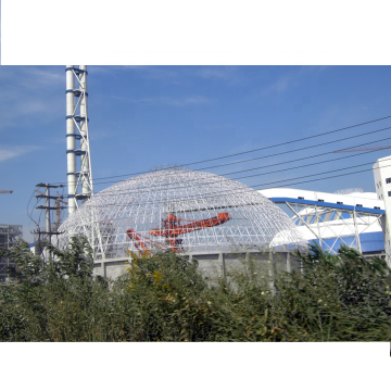 Marco espacial galvanizado construcción de techos arqueado estructura de acero de acero cobertizo de almacenamiento de carbón